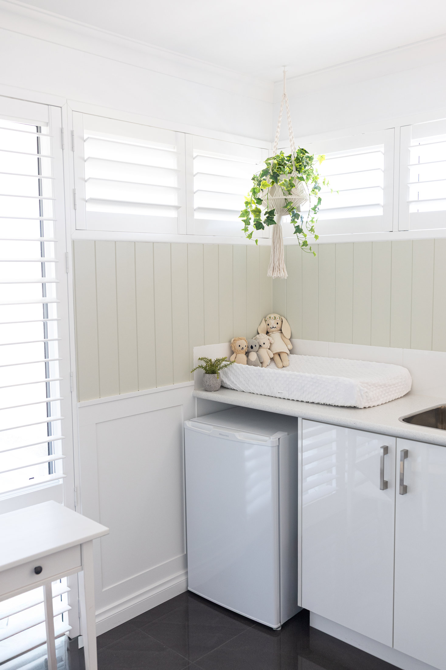Laundry wall panelling and trim