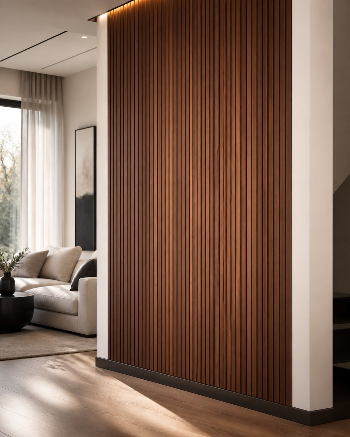 Custom timber feature wall